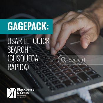 GAGEpack: Usar el “Quick Search” (Búsqueda Rápida)
