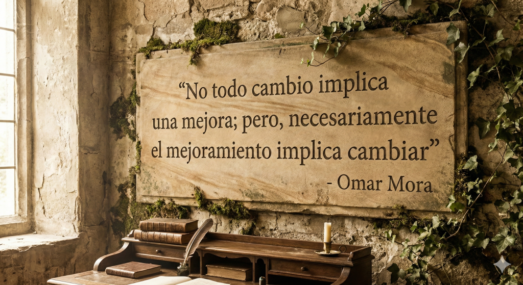 No todo cambio implica una mejora; pero, necesariamente el mejoramiento implica cambiar.