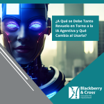 Ilustración sobre IA Agentiva automatizando procesos empresariales mediante agentes inteligentes autónomos.