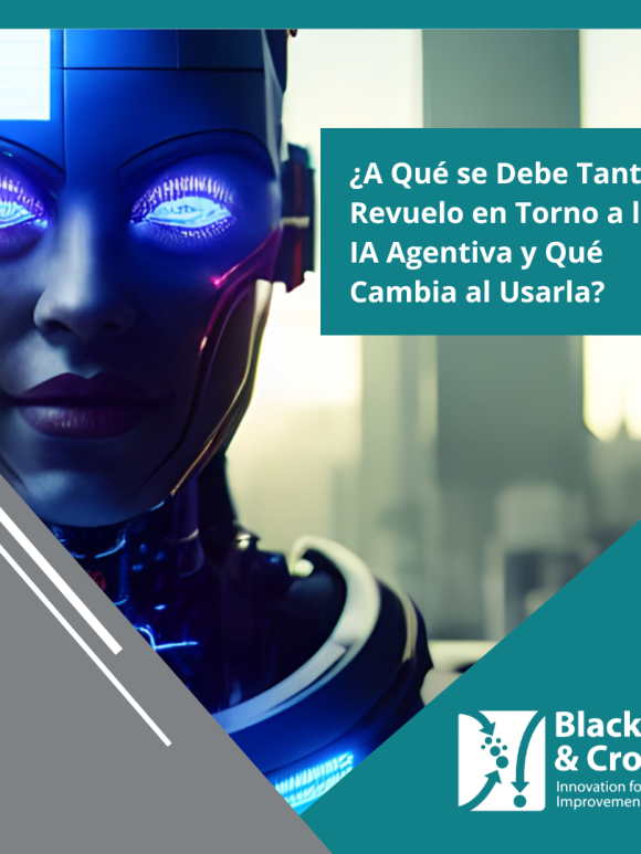 Ilustración sobre IA Agentiva automatizando procesos empresariales mediante agentes inteligentes autónomos.